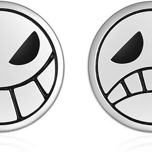 Anime Stud Earrings 925 Sterling Silver One Piece Anime Skeleton Stud Earrings C